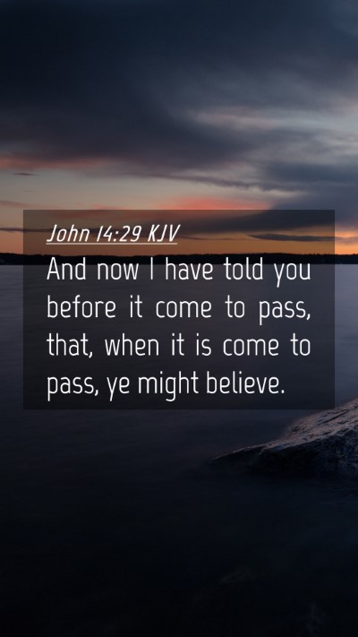Picture 04 - John 14:29 KJV Mobile Phone Wallpaper - And now I have told you before it come to pass, - Mobile Bible Verse Wallpaper