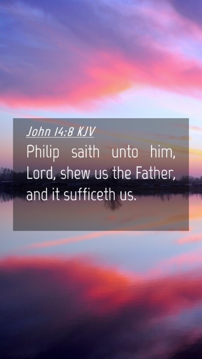 Picture 04 - John 14:8 KJV Mobile Phone Wallpaper - Philip saith unto him, Lord, shew us the Father, - Mobile Bible Verse Wallpaper