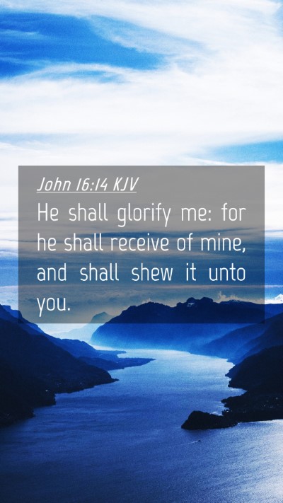 Picture 04 - John 16:14 KJV Mobile Phone Wallpaper - He shall glorify me: for he shall receive of - Mobile Bible Verse Wallpaper