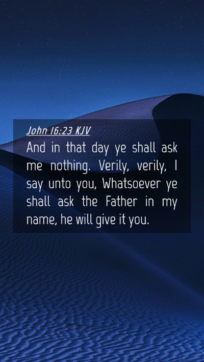 Picture 04 - John 16:23 KJV Mobile Phone Wallpaper - And in that day ye shall ask me nothing. Verily, - Mobile Bible Verse Wallpaper