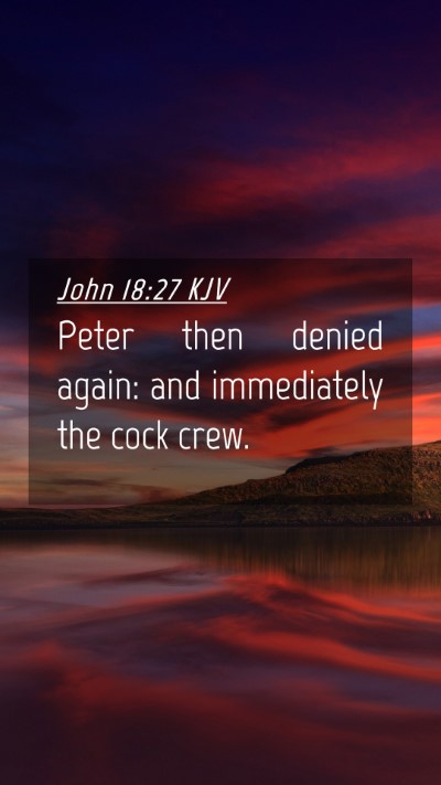 Picture 04 - John 18:27 KJV Mobile Phone Wallpaper - Peter then denied again: and immediately the cock - Mobile Bible Verse Wallpaper