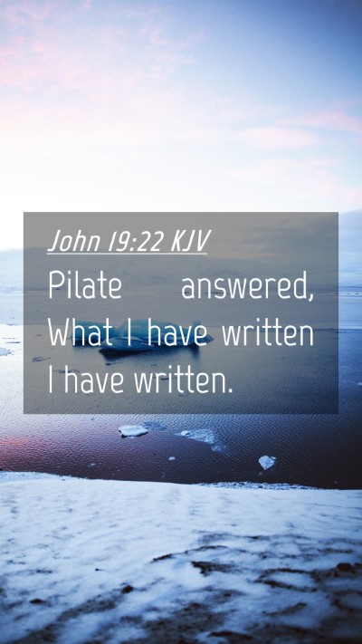 Picture 04 - John 19:22 KJV Mobile Phone Wallpaper - Pilate answered, What I have written I have - Mobile Bible Verse Wallpaper