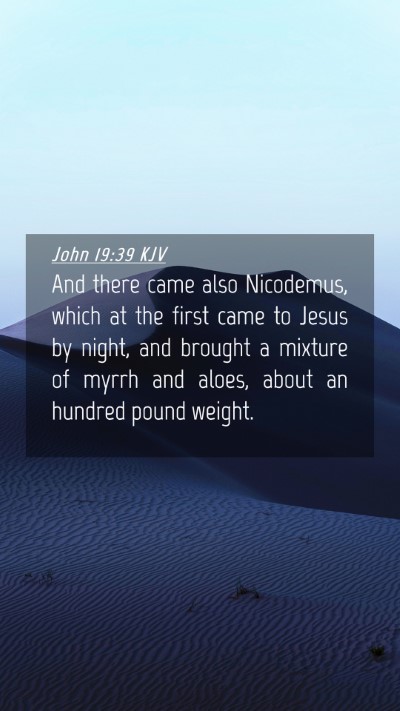 Picture 04 - John 19:39 KJV Mobile Phone Wallpaper - And there came also Nicodemus, which at the first - Mobile Bible Verse Wallpaper