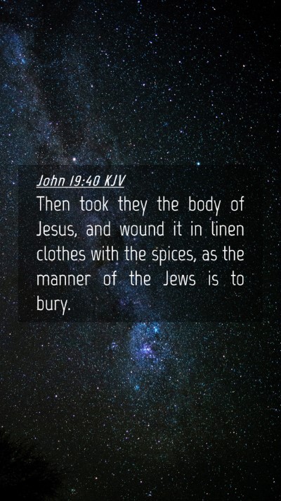 Picture 04 - John 19:40 KJV Mobile Phone Wallpaper - Then took they the body of Jesus, and wound it in - Mobile Bible Verse Wallpaper