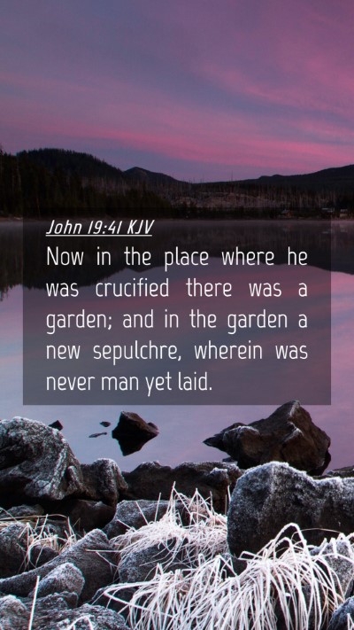 Picture 04 - John 19:41 KJV Mobile Phone Wallpaper - Now in the place where he was crucified there was - Mobile Bible Verse Wallpaper