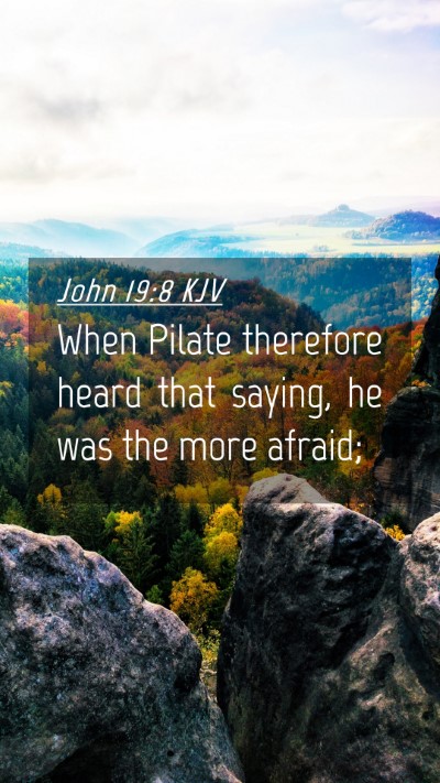 Picture 04 - John 19:8 KJV Mobile Phone Wallpaper - When Pilate therefore heard that saying, he was - Mobile Bible Verse Wallpaper
