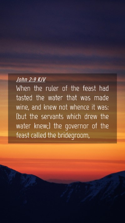 Picture 04 - John 2:9 KJV Mobile Phone Wallpaper - When the ruler of the feast had tasted the water - Mobile Bible Verse Wallpaper