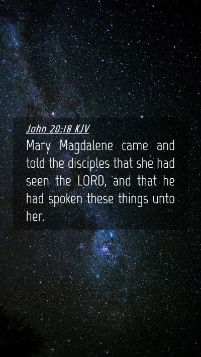 Picture 04 - John 20:18 KJV Mobile Phone Wallpaper - Mary Magdalene came and told the disciples that - Mobile Bible Verse Wallpaper