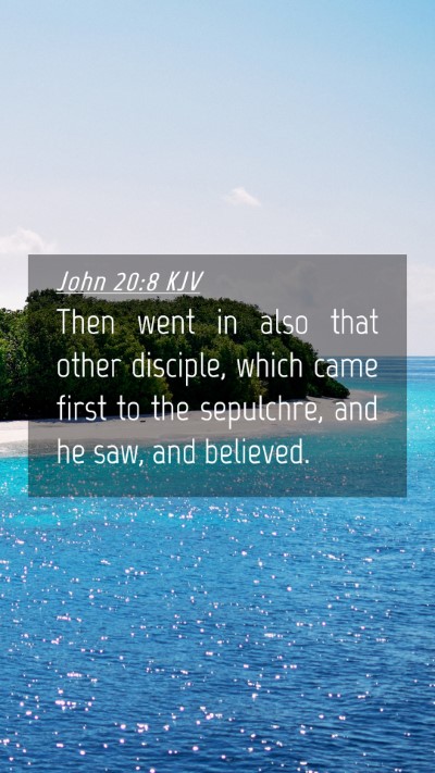 Picture 04 - John 20:8 KJV Mobile Phone Wallpaper - Then went in also that other disciple, which came - Mobile Bible Verse Wallpaper