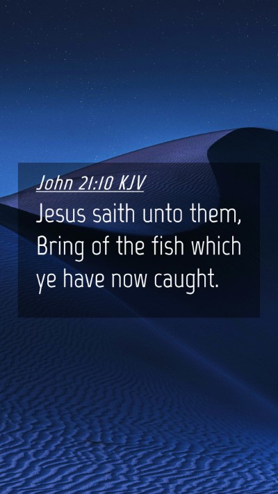 Picture 04 - John 21:10 KJV Mobile Phone Wallpaper - Jesus saith unto them, Bring of the fish which ye - Mobile Bible Verse Wallpaper