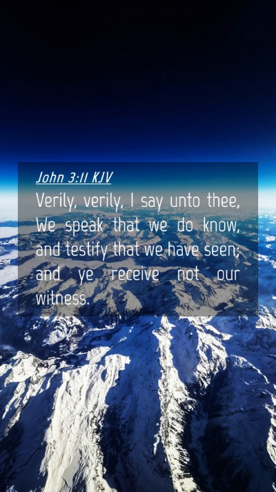 Picture 04 - John 3:11 KJV Mobile Phone Wallpaper - Verily, verily, I say unto thee, We speak that we - Mobile Bible Verse Wallpaper