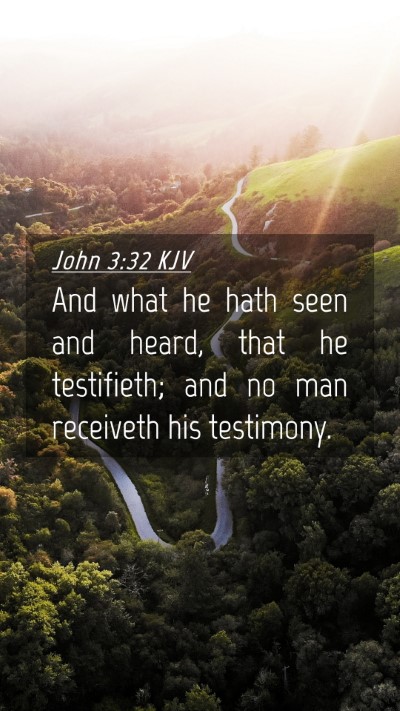 Picture 04 - John 3:32 KJV Mobile Phone Wallpaper - And what he hath seen and heard, that he - Mobile Bible Verse Wallpaper