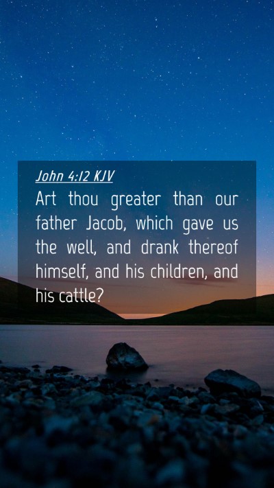 Picture 04 - John 4:12 KJV Mobile Phone Wallpaper - Art thou greater than our father Jacob, which - Mobile Bible Verse Wallpaper