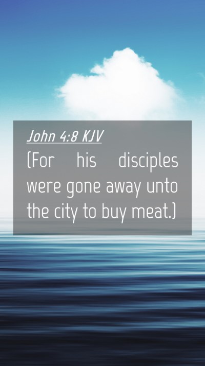 Picture 04 - John 4:8 KJV Mobile Phone Wallpaper - (For his disciples were gone away unto the city - Mobile Bible Verse Wallpaper