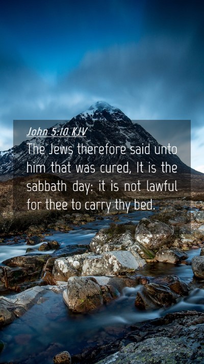 Picture 04 - John 5:10 KJV Mobile Phone Wallpaper - The Jews therefore said unto him that was cured, - Mobile Bible Verse Wallpaper