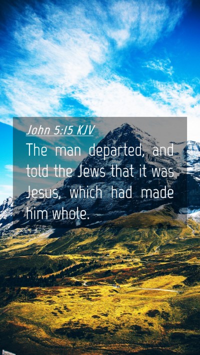 Picture 04 - John 5:15 KJV Mobile Phone Wallpaper - The man departed, and told the Jews that it was - Mobile Bible Verse Wallpaper