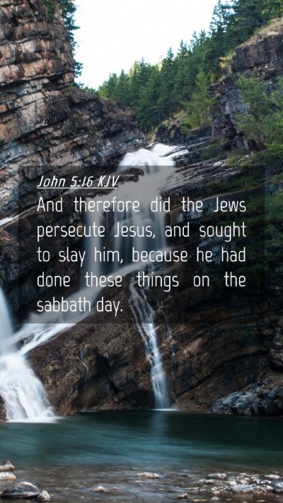 Picture 04 - John 5:16 KJV Mobile Phone Wallpaper - And therefore did the Jews persecute Jesus, and - Mobile Bible Verse Wallpaper