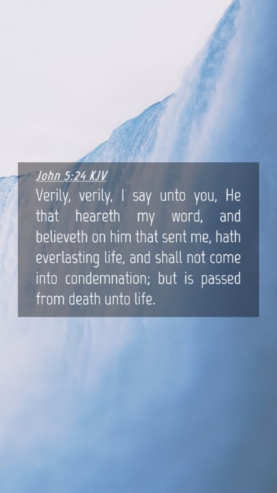 Picture 04 - John 5:24 KJV Mobile Phone Wallpaper - Verily, verily, I say unto you, He that heareth - Mobile Bible Verse Wallpaper