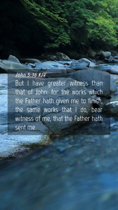 Picture 04 - John 5:36 KJV Mobile Phone Wallpaper - But I have greater witness than that of John: for - Mobile Bible Verse Wallpaper