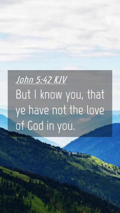 Picture 04 - John 5:42 KJV Mobile Phone Wallpaper - But I know you, that ye have not the love of God - Mobile Bible Verse Wallpaper