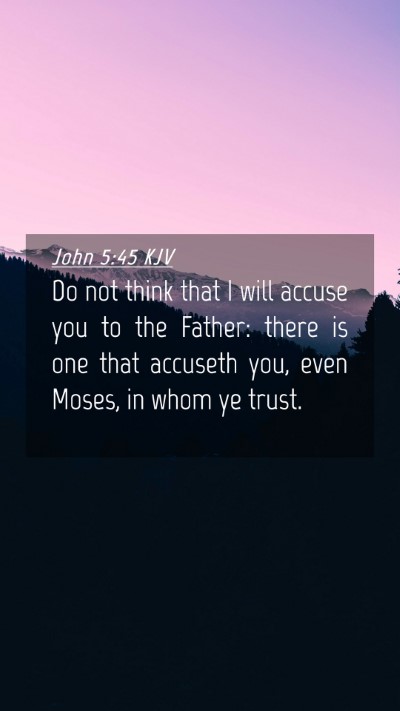 Picture 04 - John 5:45 KJV Mobile Phone Wallpaper - Do not think that I will accuse you to the - Mobile Bible Verse Wallpaper