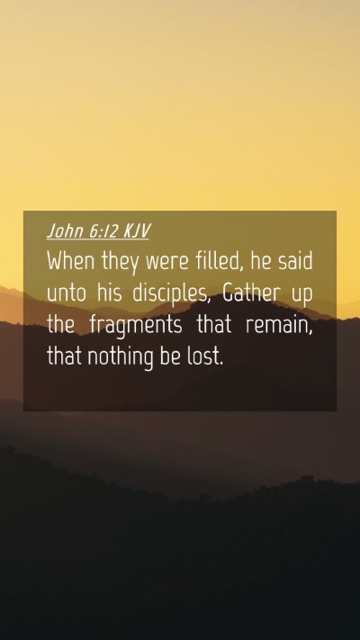 Picture 04 - John 6:12 KJV Mobile Phone Wallpaper - When they were filled, he said unto his - Mobile Bible Verse Wallpaper