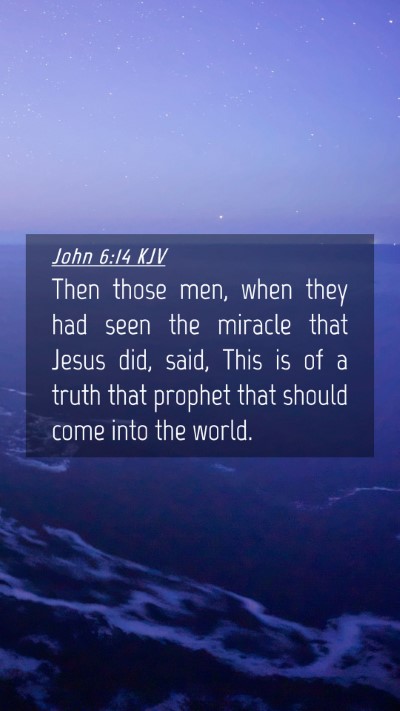 Picture 04 - John 6:14 KJV Mobile Phone Wallpaper - Then those men, when they had seen the miracle - Mobile Bible Verse Wallpaper