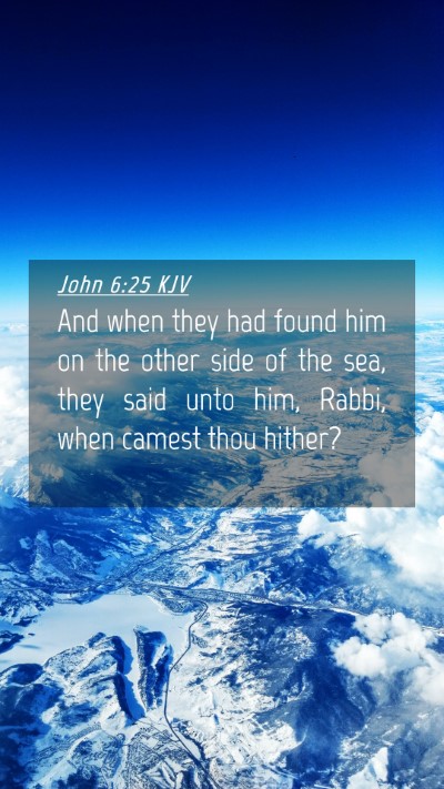 Picture 04 - John 6:25 KJV Mobile Phone Wallpaper - And when they had found him on the other side of - Mobile Bible Verse Wallpaper