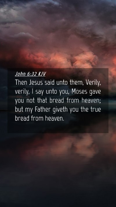 Picture 04 - John 6:32 KJV Mobile Phone Wallpaper - Then Jesus said unto them, Verily, verily, I say - Mobile Bible Verse Wallpaper