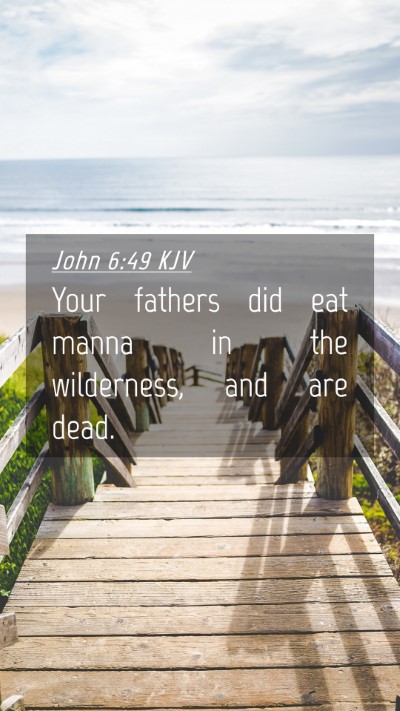 Picture 04 - John 6:49 KJV Mobile Phone Wallpaper - Your fathers did eat manna in the wilderness, and - Mobile Bible Verse Wallpaper