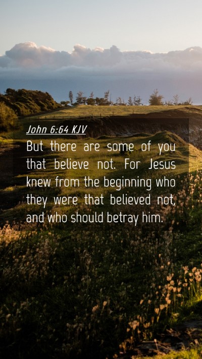 Picture 04 - John 6:64 KJV Mobile Phone Wallpaper - But there are some of you that believe not. For - Mobile Bible Verse Wallpaper