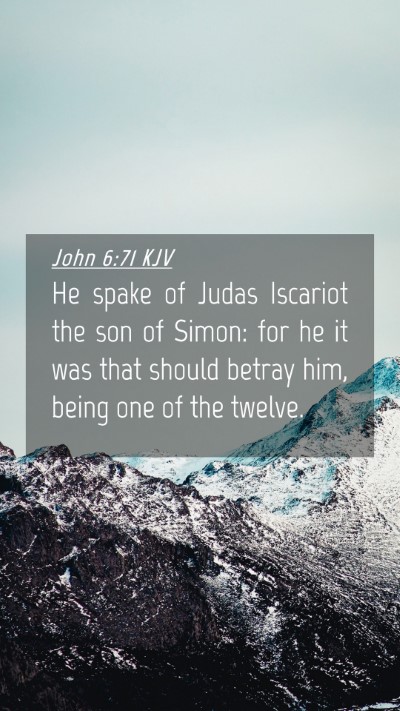 Picture 04 - John 6:71 KJV Mobile Phone Wallpaper - He spake of Judas Iscariot the son of Simon: for - Mobile Bible Verse Wallpaper