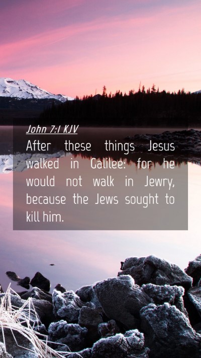 Picture 04 - John 7:1 KJV Mobile Phone Wallpaper - After these things Jesus walked in Galilee: for - Mobile Bible Verse Wallpaper