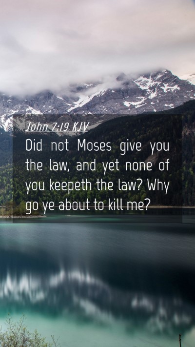 Picture 04 - John 7:19 KJV Mobile Phone Wallpaper - Did not Moses give you the law, and yet none of - Mobile Bible Verse Wallpaper