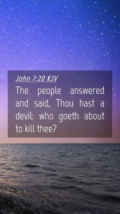 Picture 04 - John 7:20 KJV Mobile Phone Wallpaper - The people answered and said, Thou hast a devil: - Mobile Bible Verse Wallpaper