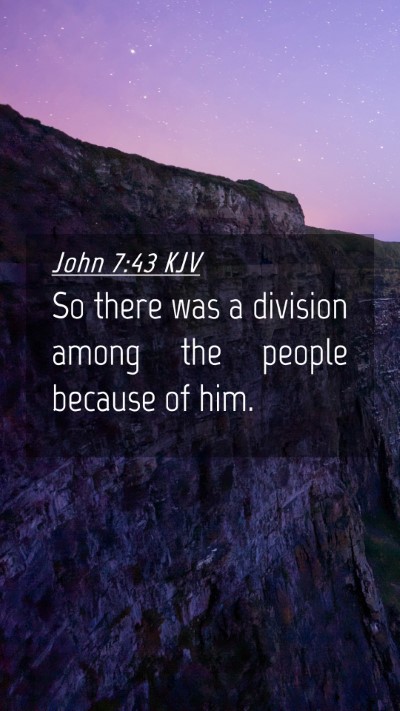 Picture 04 - John 7:43 KJV Mobile Phone Wallpaper - So there was a division among the people because - Mobile Bible Verse Wallpaper