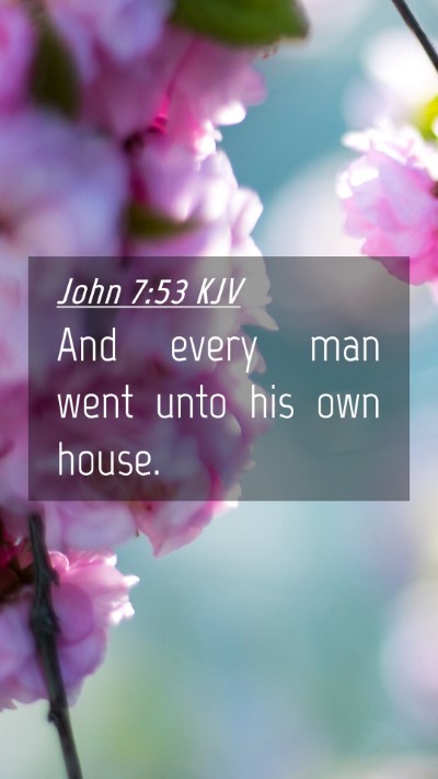 Picture 04 - John 7:53 KJV Mobile Phone Wallpaper - And every man went unto his own - Mobile Bible Verse Wallpaper