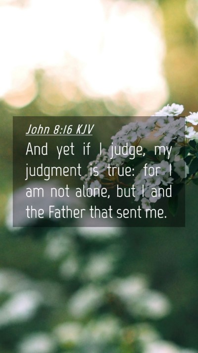 Picture 04 - John 8:16 KJV Mobile Phone Wallpaper - And yet if I judge, my judgment is true: for I am - Mobile Bible Verse Wallpaper