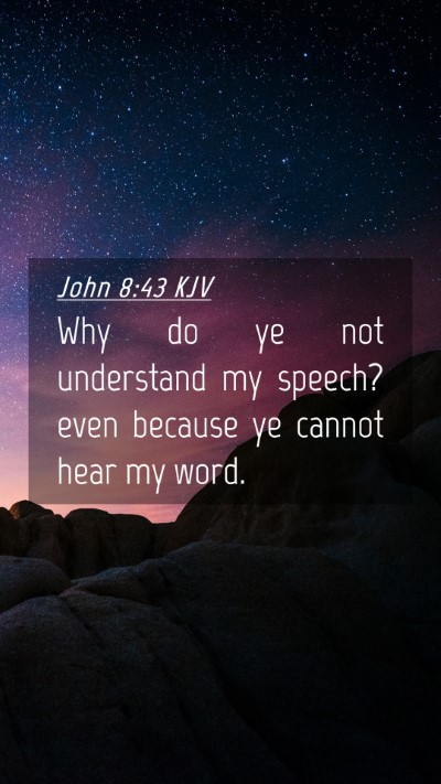 Picture 04 - John 8:43 KJV Mobile Phone Wallpaper - Why do ye not understand my speech? even because - Mobile Bible Verse Wallpaper