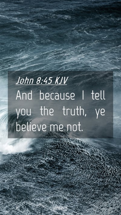 Picture 04 - John 8:45 KJV Mobile Phone Wallpaper - And because I tell you the truth, ye believe me - Mobile Bible Verse Wallpaper