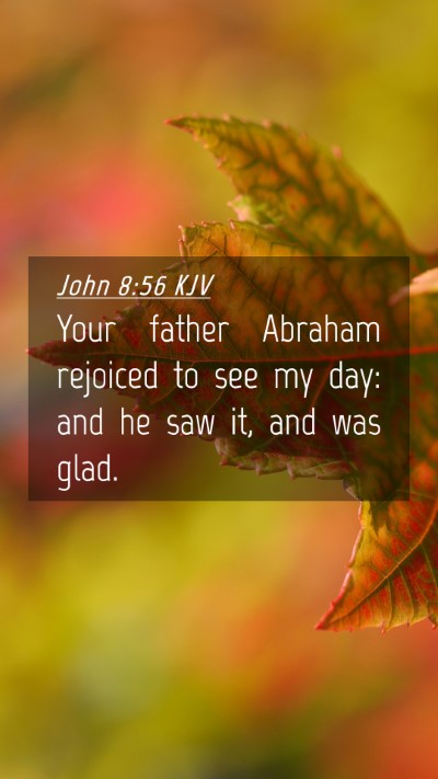 Picture 04 - John 8:56 KJV Mobile Phone Wallpaper - Your father Abraham rejoiced to see my day: and - Mobile Bible Verse Wallpaper