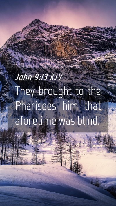 Picture 04 - John 9:13 KJV Mobile Phone Wallpaper - They brought to the Pharisees him that aforetime - Mobile Bible Verse Wallpaper