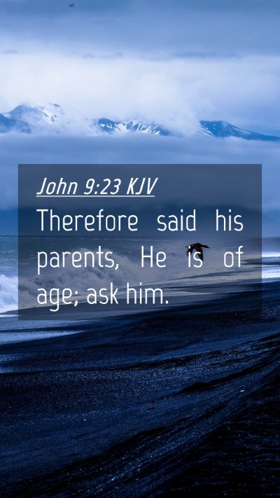 Picture 04 - John 9:23 KJV Mobile Phone Wallpaper - Therefore said his parents, He is of age; ask - Mobile Bible Verse Wallpaper