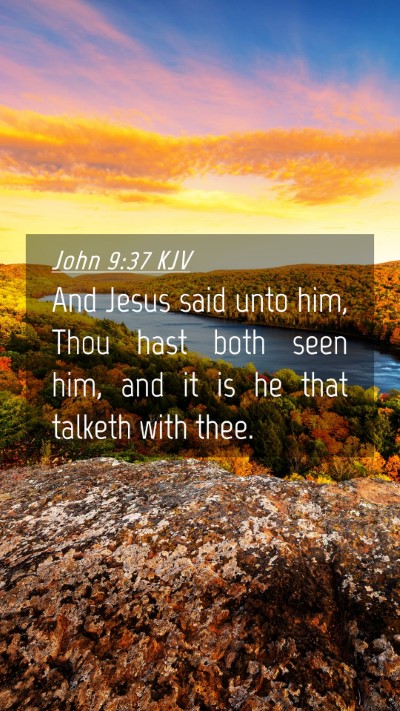 Picture 04 - John 9:37 KJV Mobile Phone Wallpaper - And Jesus said unto him, Thou hast both seen him, - Mobile Bible Verse Wallpaper