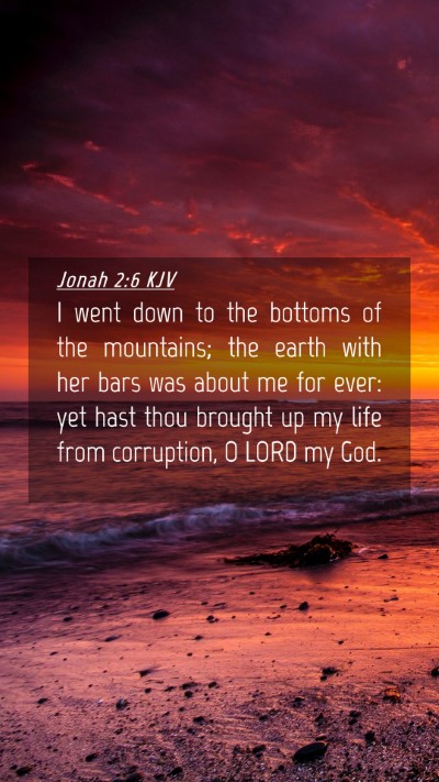 Picture 04 - Jonah 2:6 KJV Mobile Phone Wallpaper - I went down to the bottoms of the mountains; the - Mobile Bible Verse Wallpaper