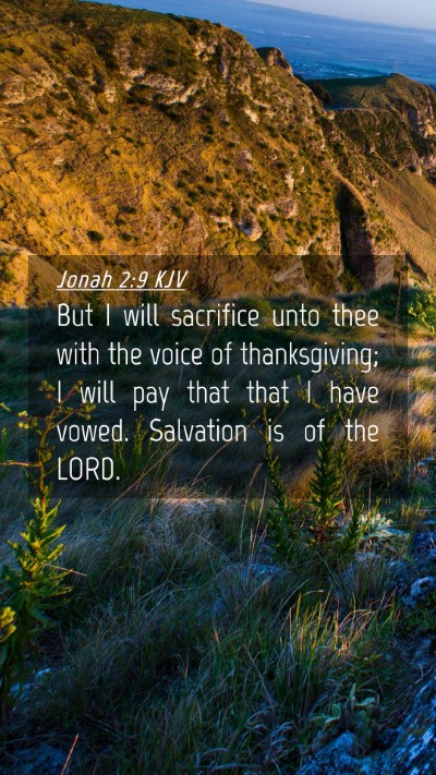 Picture 04 - Jonah 2:9 KJV Mobile Phone Wallpaper - But I will sacrifice unto thee with the voice of - Mobile Bible Verse Wallpaper