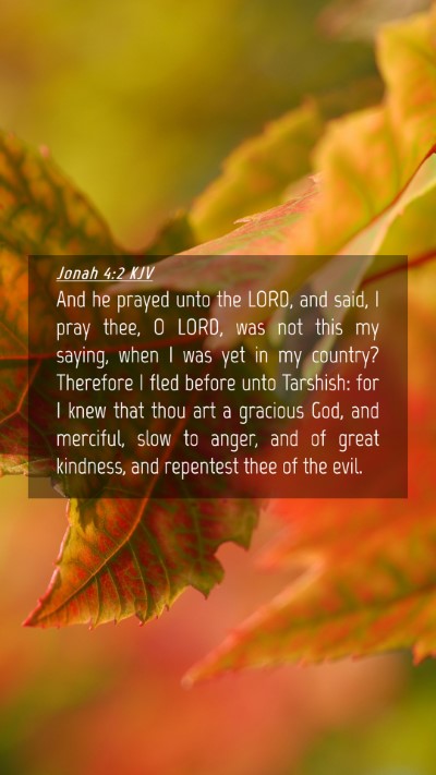 Picture 04 - Jonah 4:2 KJV Mobile Phone Wallpaper - And he prayed unto the LORD, and said, I pray - Mobile Bible Verse Wallpaper