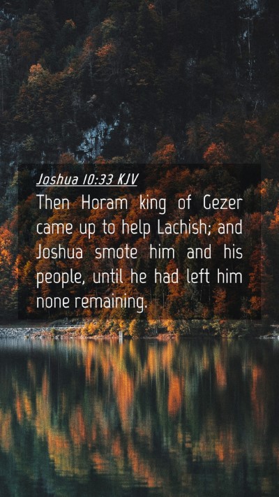 Picture 04 - Joshua 10:33 KJV Mobile Phone Wallpaper - Then Horam king of Gezer came up to help Lachish; - Mobile Bible Verse Wallpaper