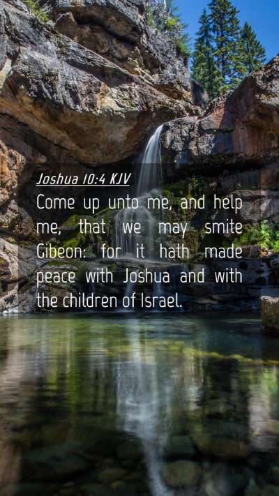 Picture 04 - Joshua 10:4 KJV Mobile Phone Wallpaper - Come up unto me, and help me, that we may smite - Mobile Bible Verse Wallpaper