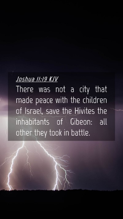 Picture 04 - Joshua 11:19 KJV Mobile Phone Wallpaper - There was not a city that made peace with the - Mobile Bible Verse Wallpaper